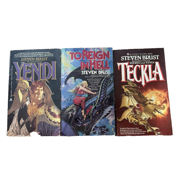 Steven Brust, Fantasy Novels, Yendi, To Reign in Hell, Teckla, set 1980s PB VTG - Picture 1 of 14